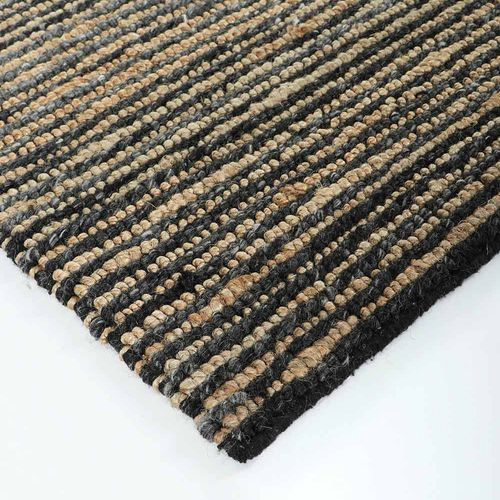 Baya Lima Floor Rug - Charcoal/Natural | Jute and Wool Blend