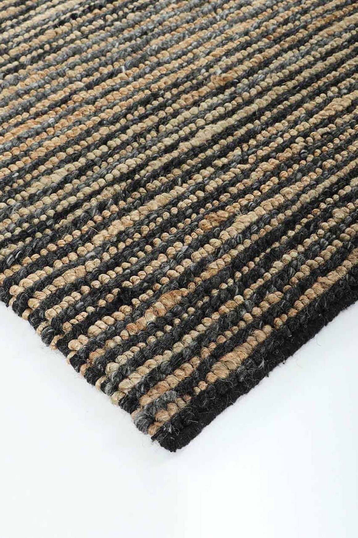 Baya Lima Floor Rug - Charcoal/Natural | Jute and Wool Blend