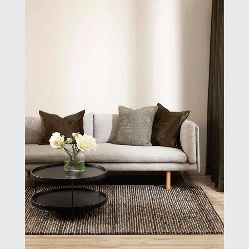 Baya Lima Floor Rug - Charcoal/Natural | Jute and Wool Blend