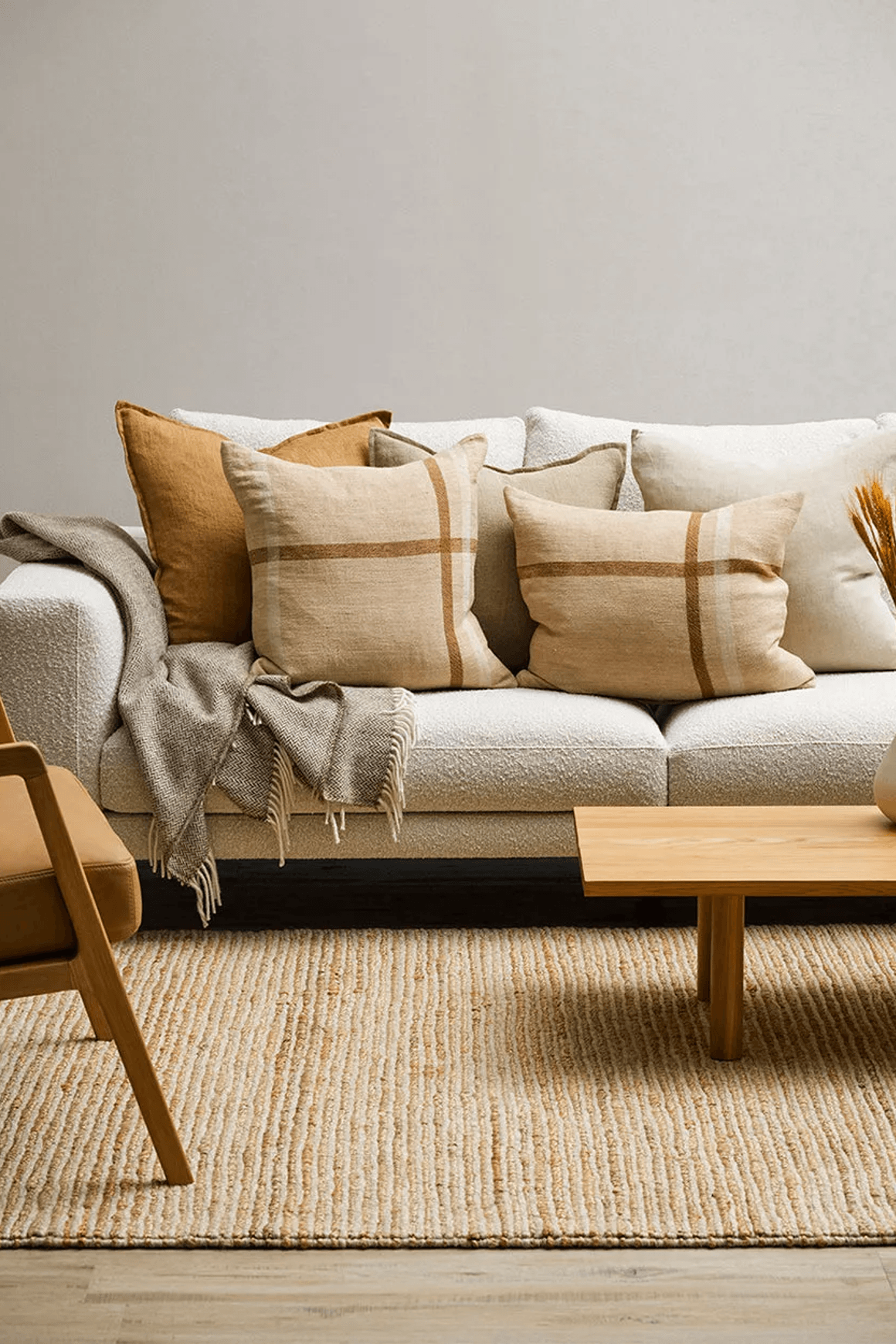Baya Lima Floor Rug - Sand/Natural | Jute and Wool Blend