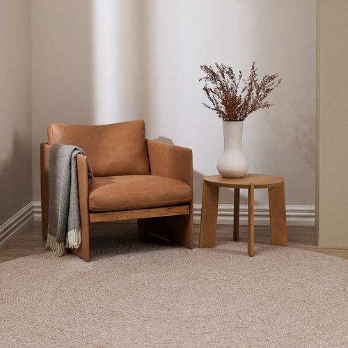 Baya Tairua Handbraided Circular Rug - Natural/Straw
