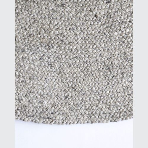 Baya Tairua Handbraided Circular Rug - Silver Birch