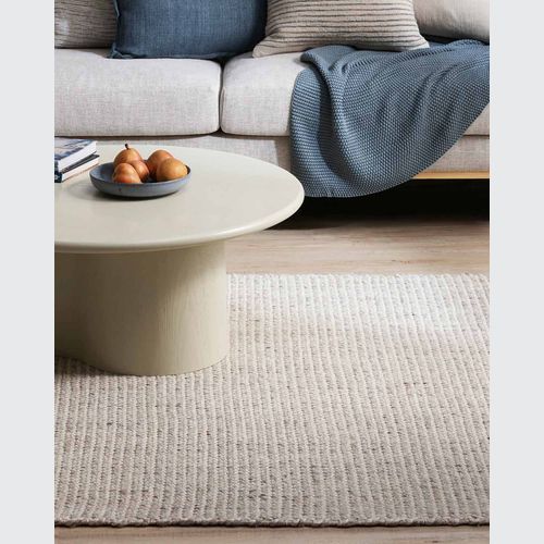 Baya Kansas Handwoven Textured Rug - Oyster/Natural