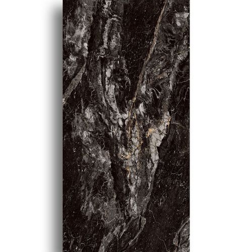 Carbonic Polished Black Porcelain Tile 900x1800