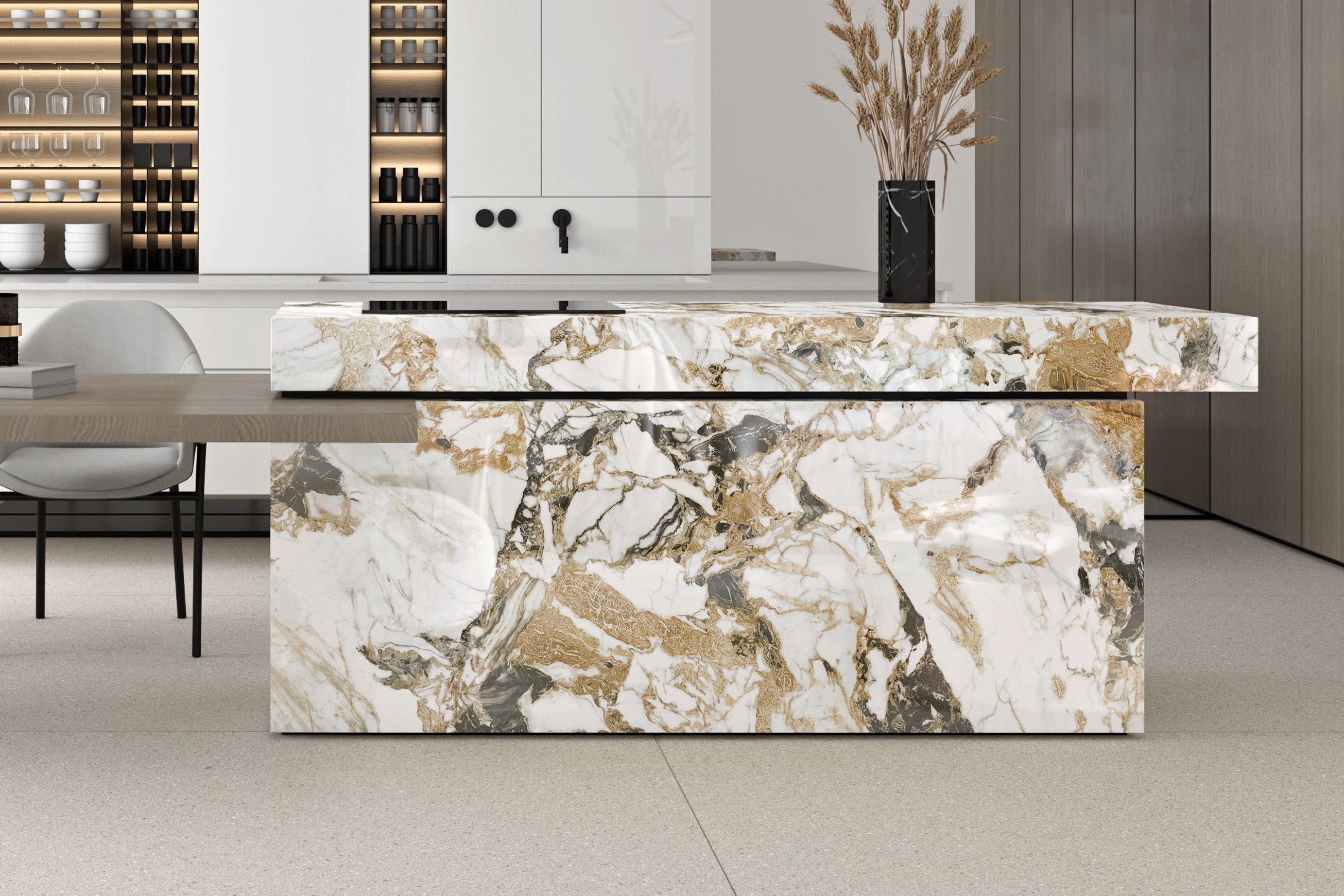Luxury White Polished Porcelain Tile 1200x2700