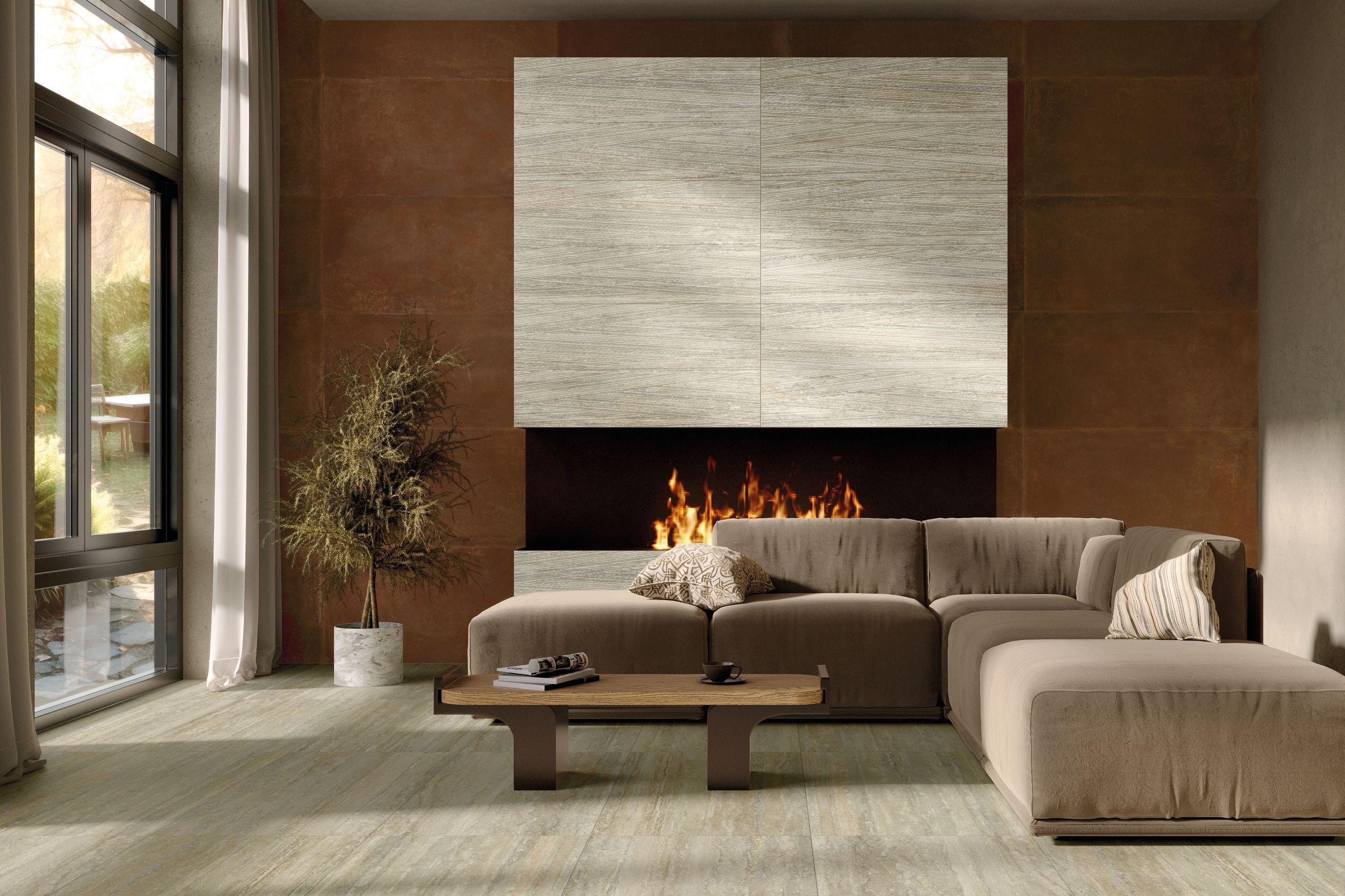 Travertino Vein Cut by MGM | European Porcelain