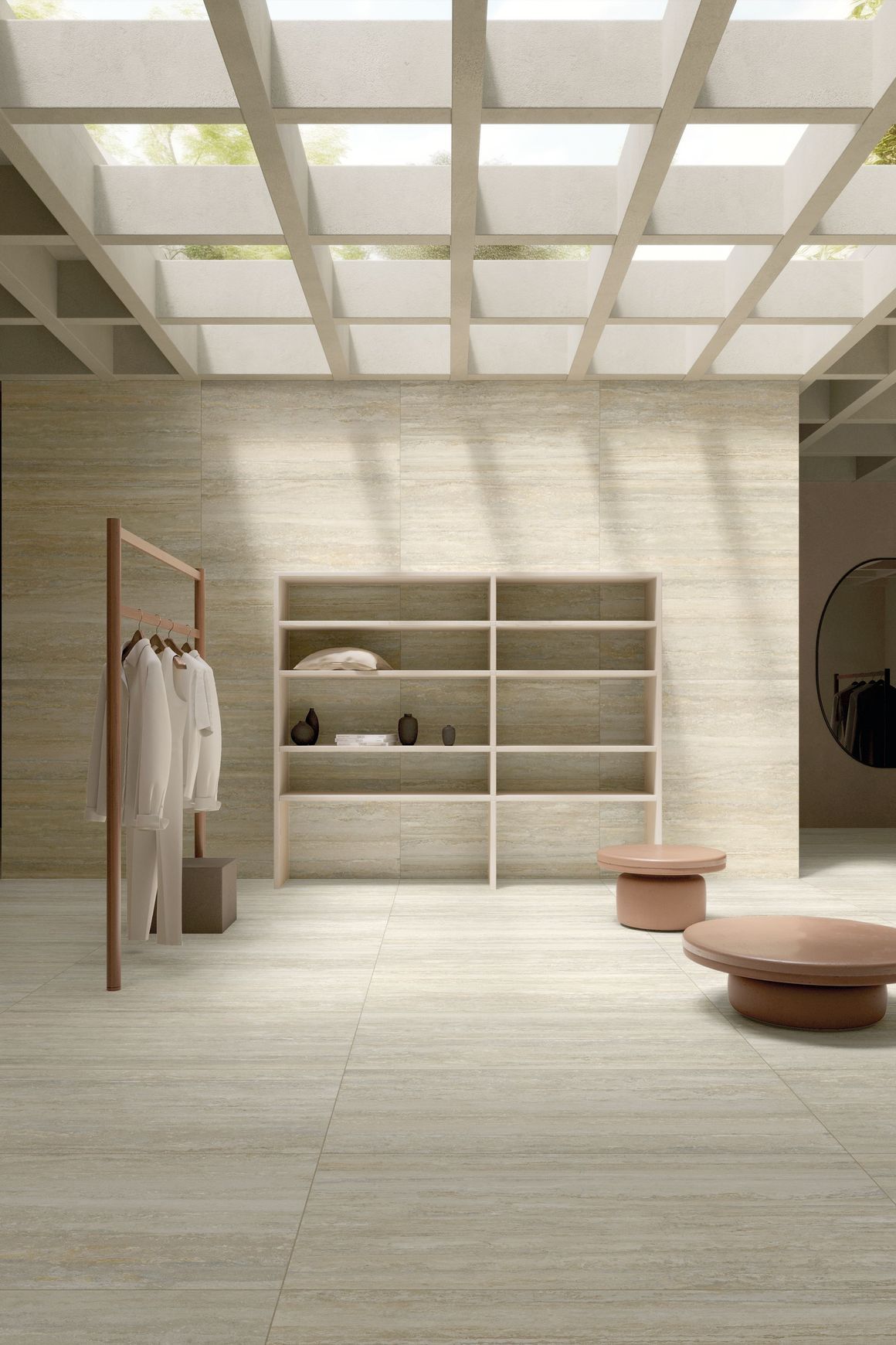 Travertino Vein Cut by MGM | European Porcelain