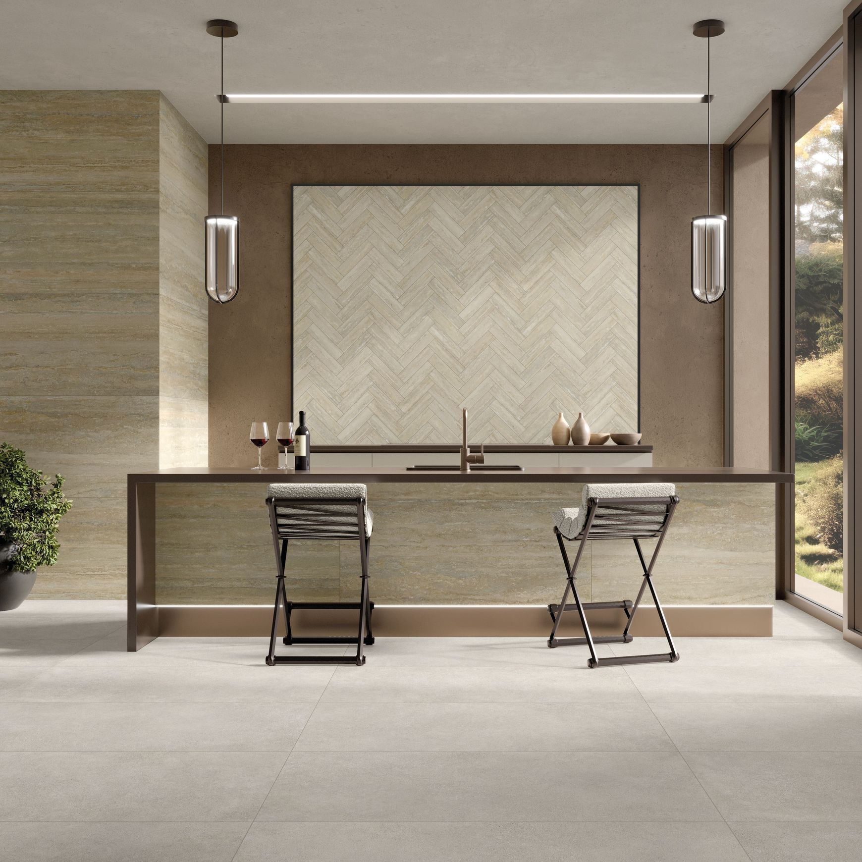 Travertino Vein Cut by MGM | European Porcelain