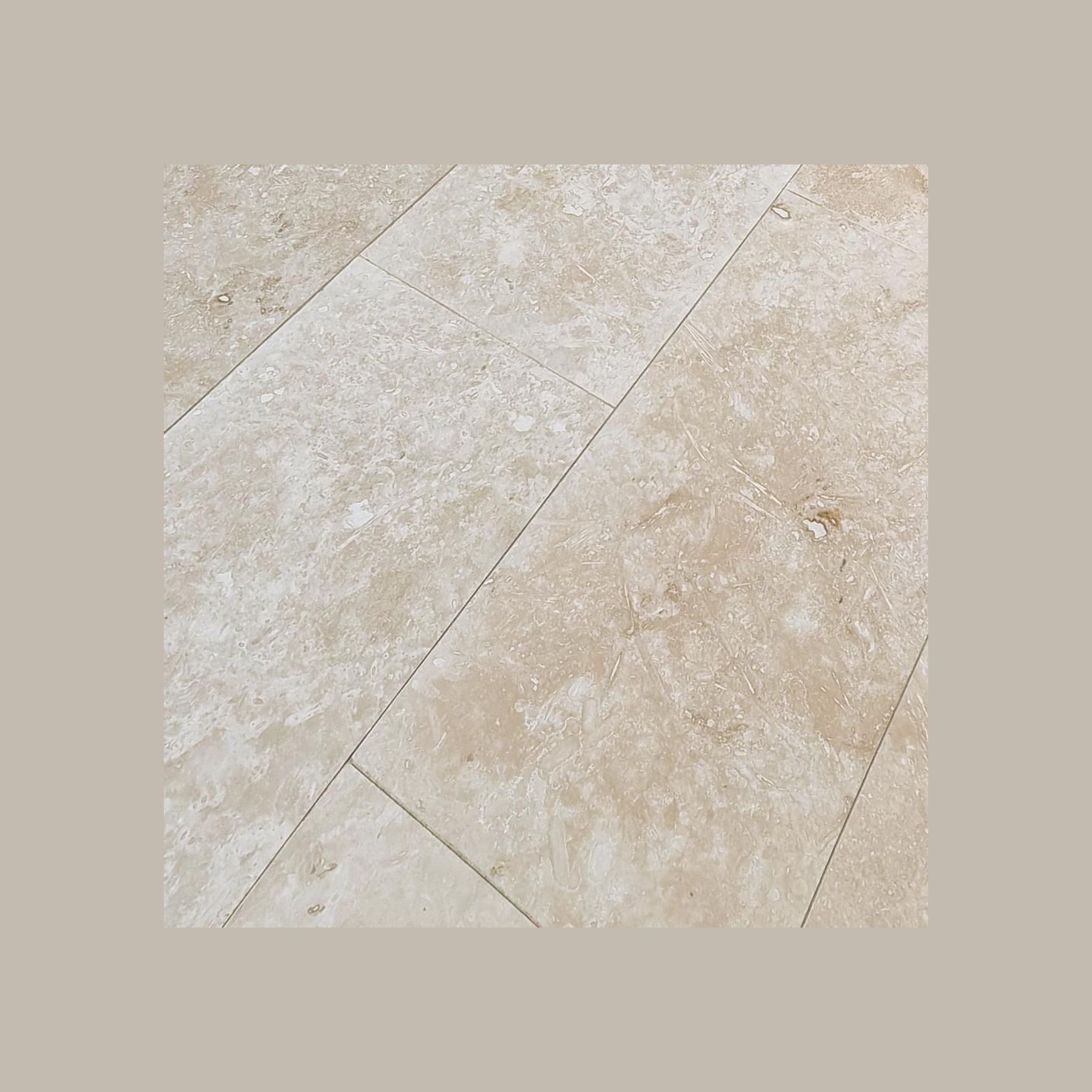 12mm Classic Linen Travertine Tiles - Honed & Filled