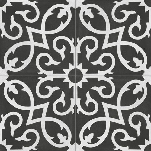 Contrasti Floral Noir Pattern Porcelain Tile