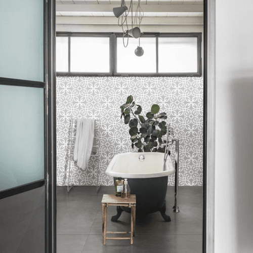 Contrasti Floral Grigio Pattern Porcelain Tile