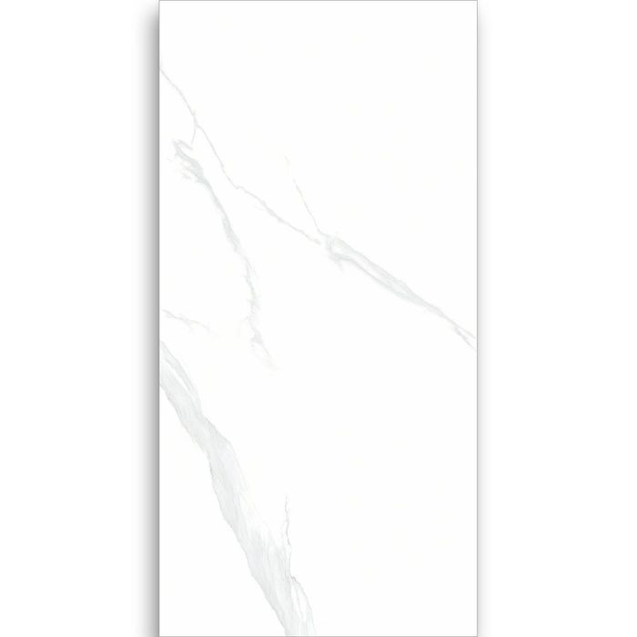 Carrara White Polished Porcelain Tile 600x1200
