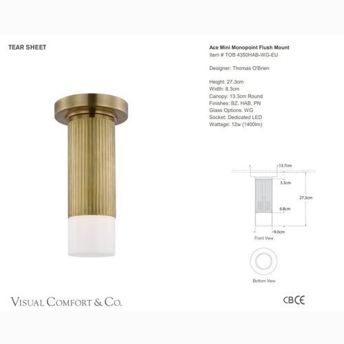 Visual Comfort Thomas O'Brien Ace Monopoint Flush Mount