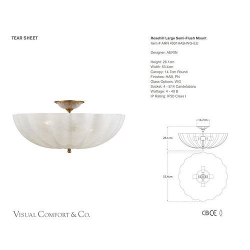 Visual Comfort AERIN Rosehill Large Flush Mount