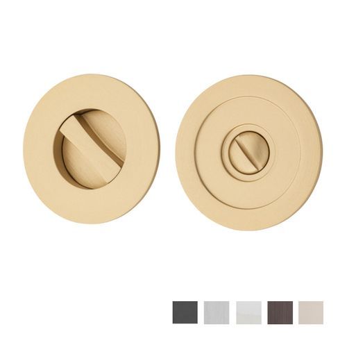 Iver Round Sliding Door Pull with Inbuilt Privacy Turn