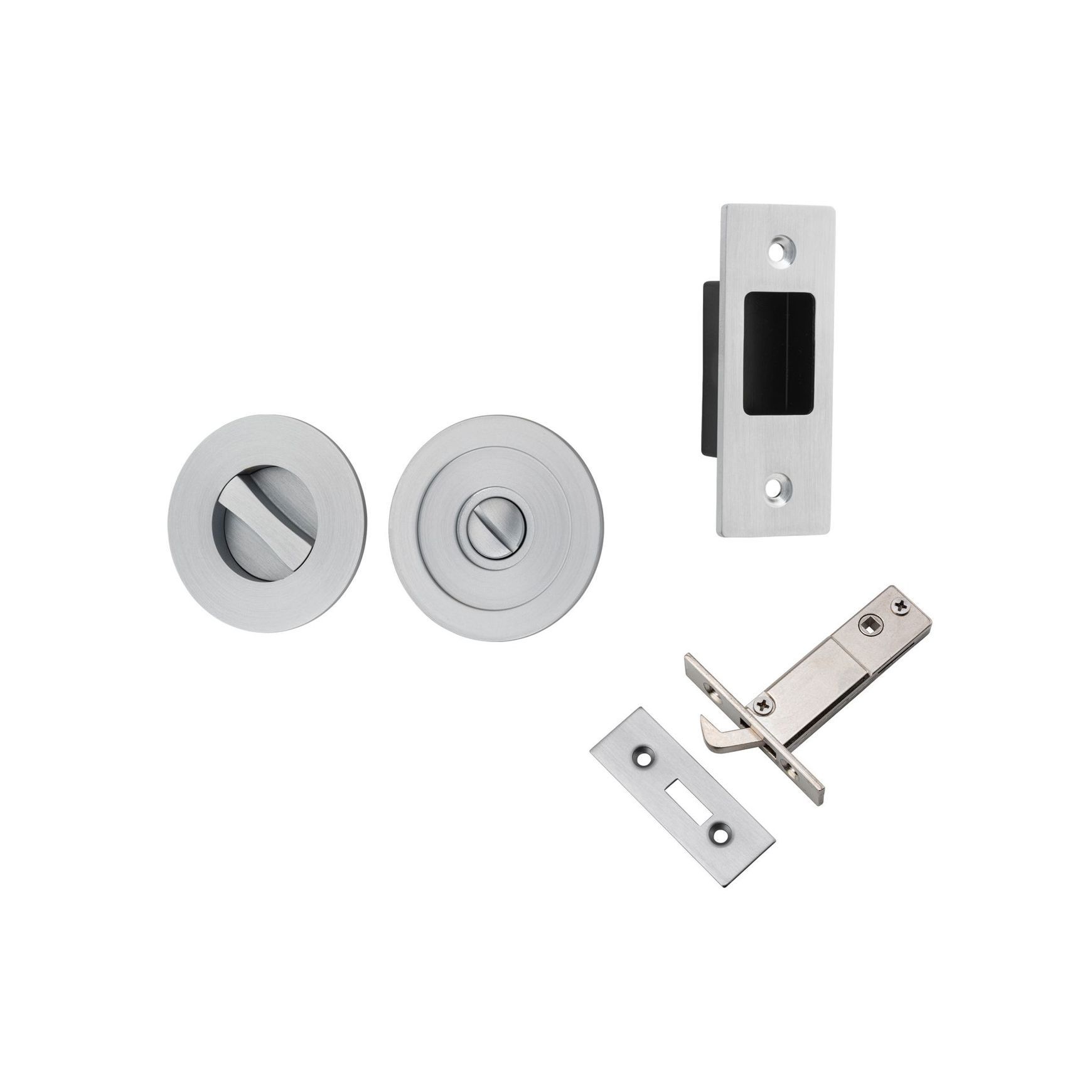 Iver Round Sliding Door Pull with Inbuilt Privacy Turn