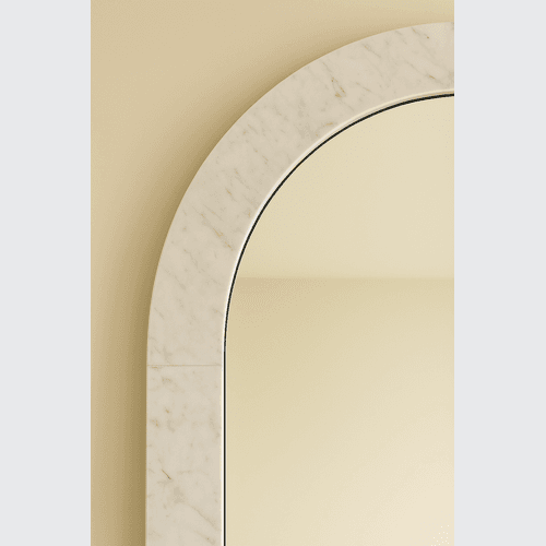 Crescent Arch Mirror - Carrara Marble