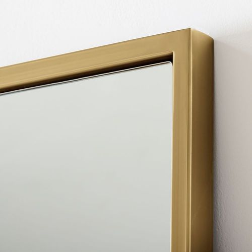 Metal Frame Oversized Floor Mirror - Antique Brass