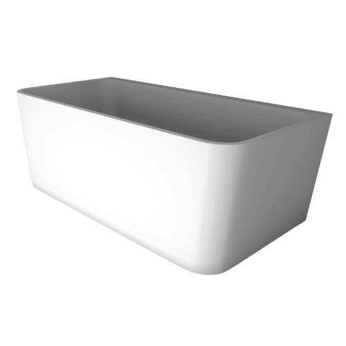 'The Smith' Bath 1700mm Back To Wall Gloss White Acrylic
