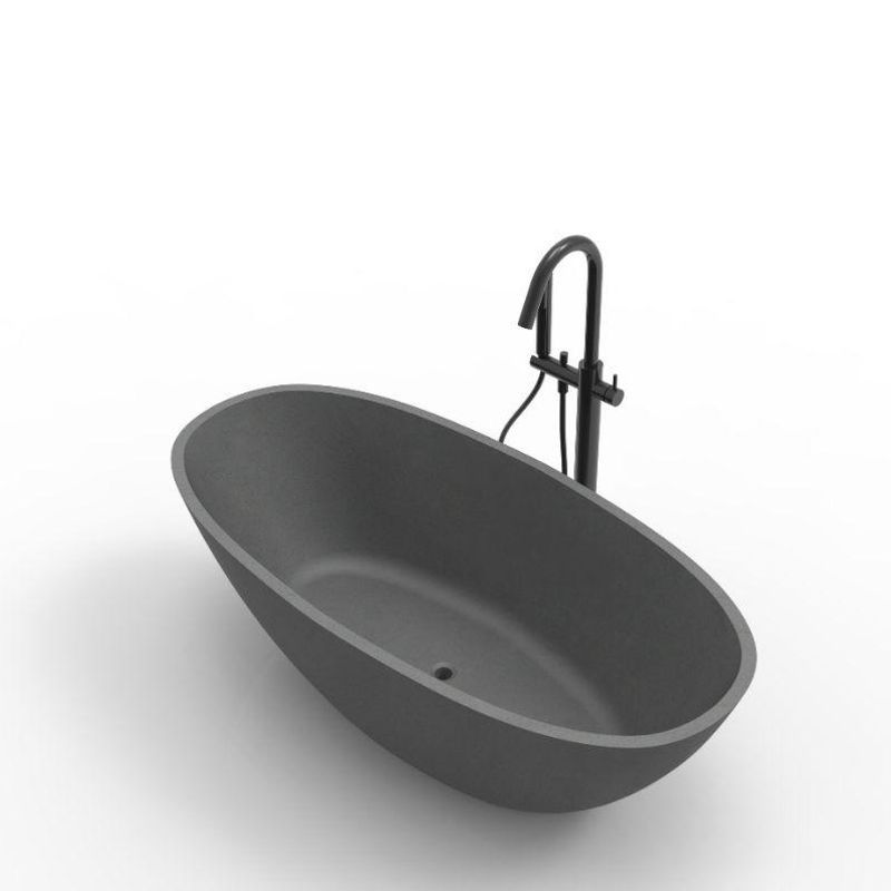 Hugi B008 Large Curved Bath 1640MM - Matte Concrete