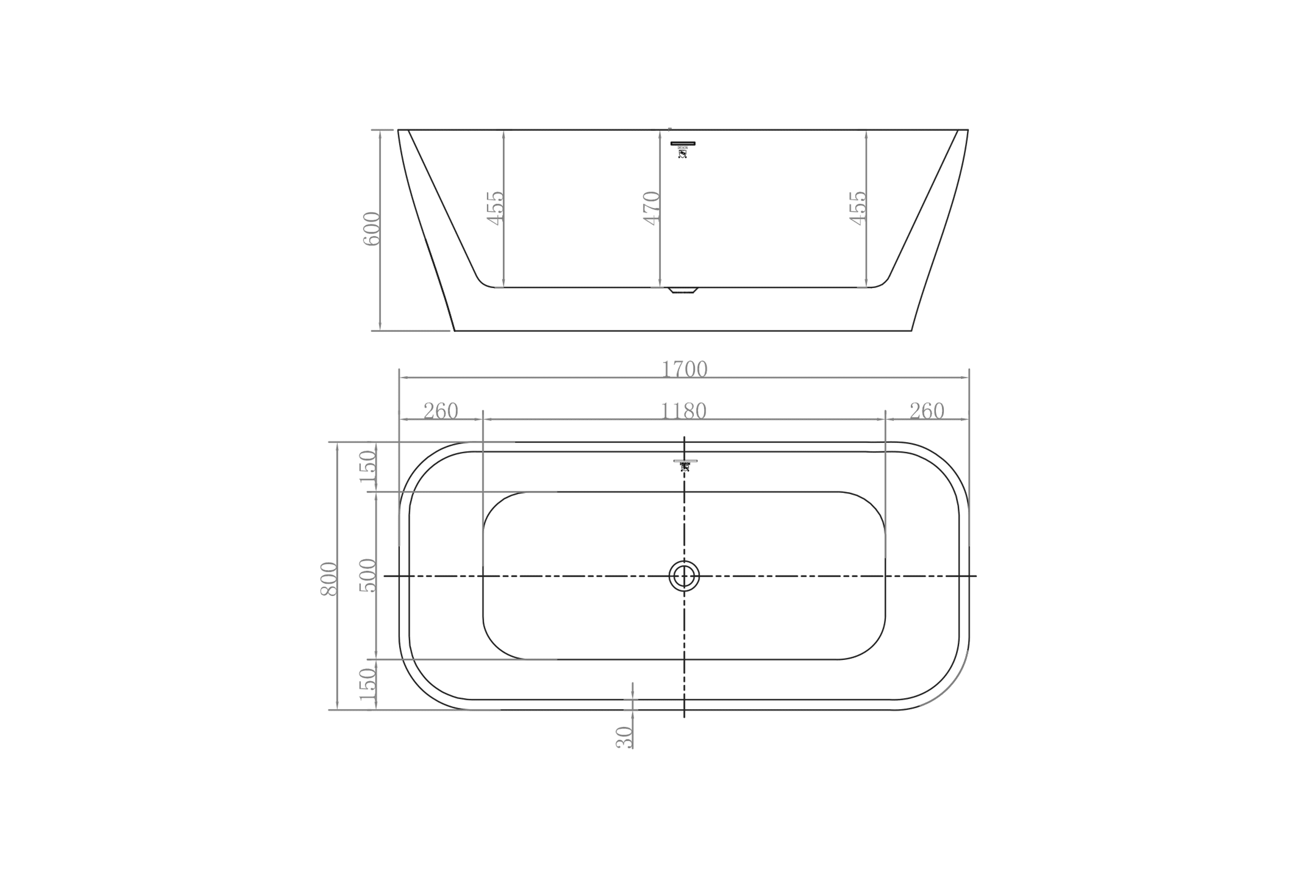 The Smith 1700mm Freestanding Bath Matte White