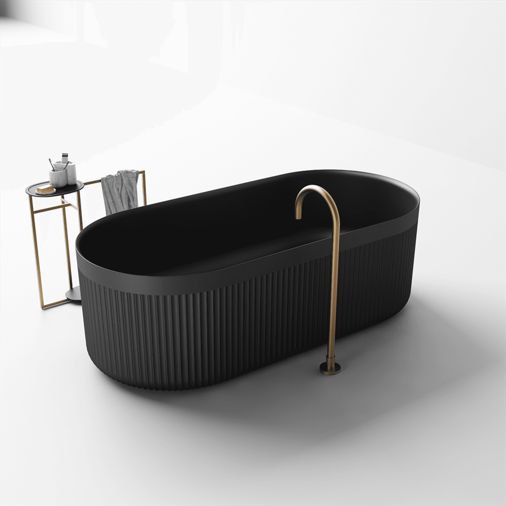 Venus Fluted Stone Bath 1700mm - ST86