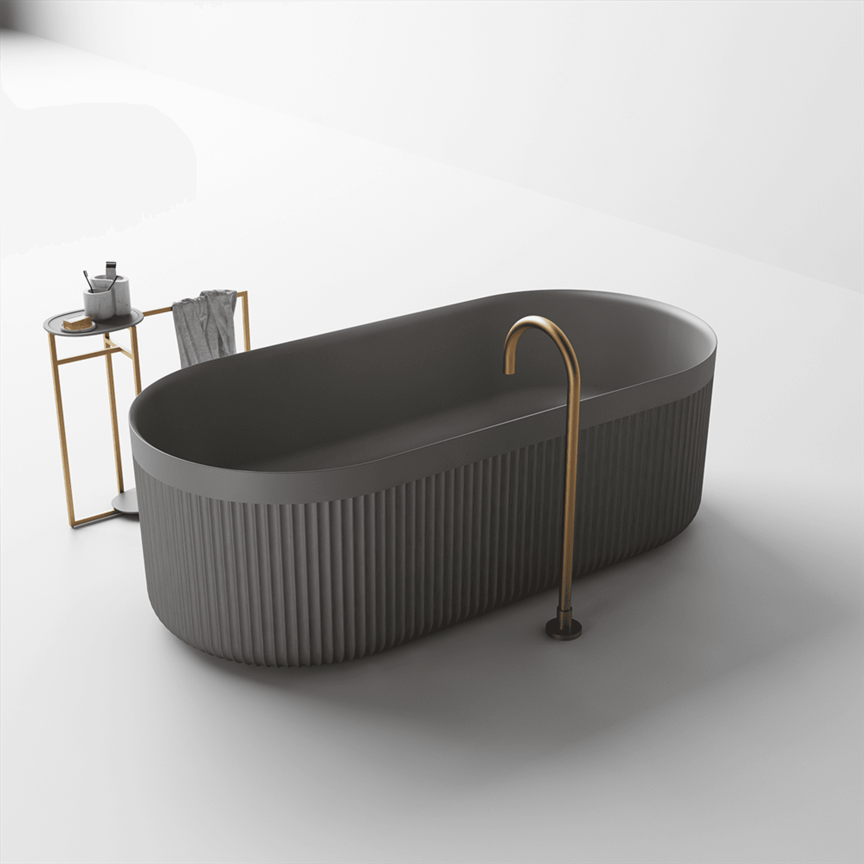 Venus Fluted Stone Bath 1700mm - ST86