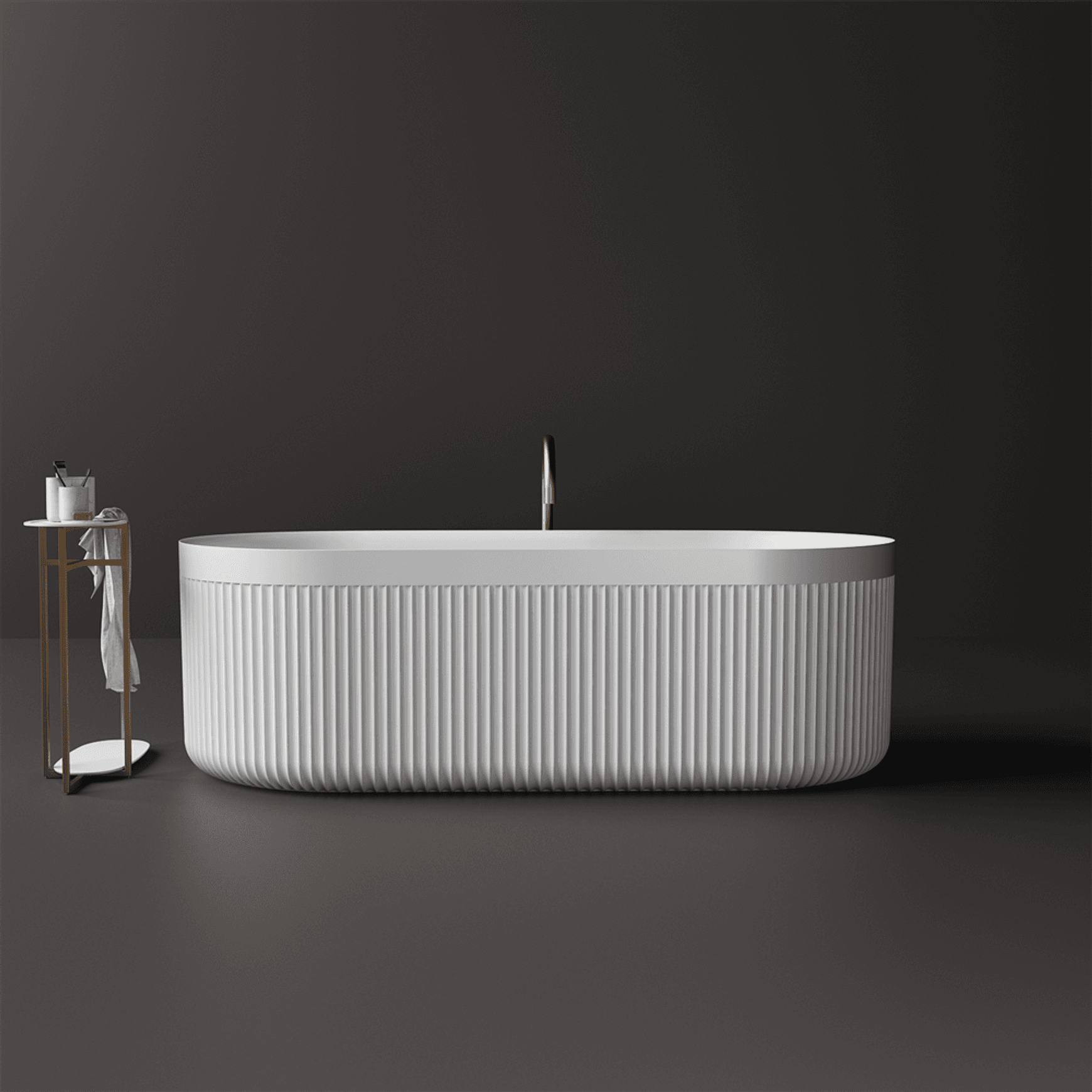 Venus Fluted Stone Bath 1700mm - ST86