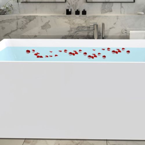 Unika Square Slim Edge W/ Overflow Bath Tub
