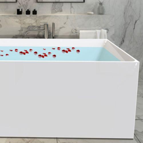 Unika Square Slim Edge W/ Overflow Bath Tub