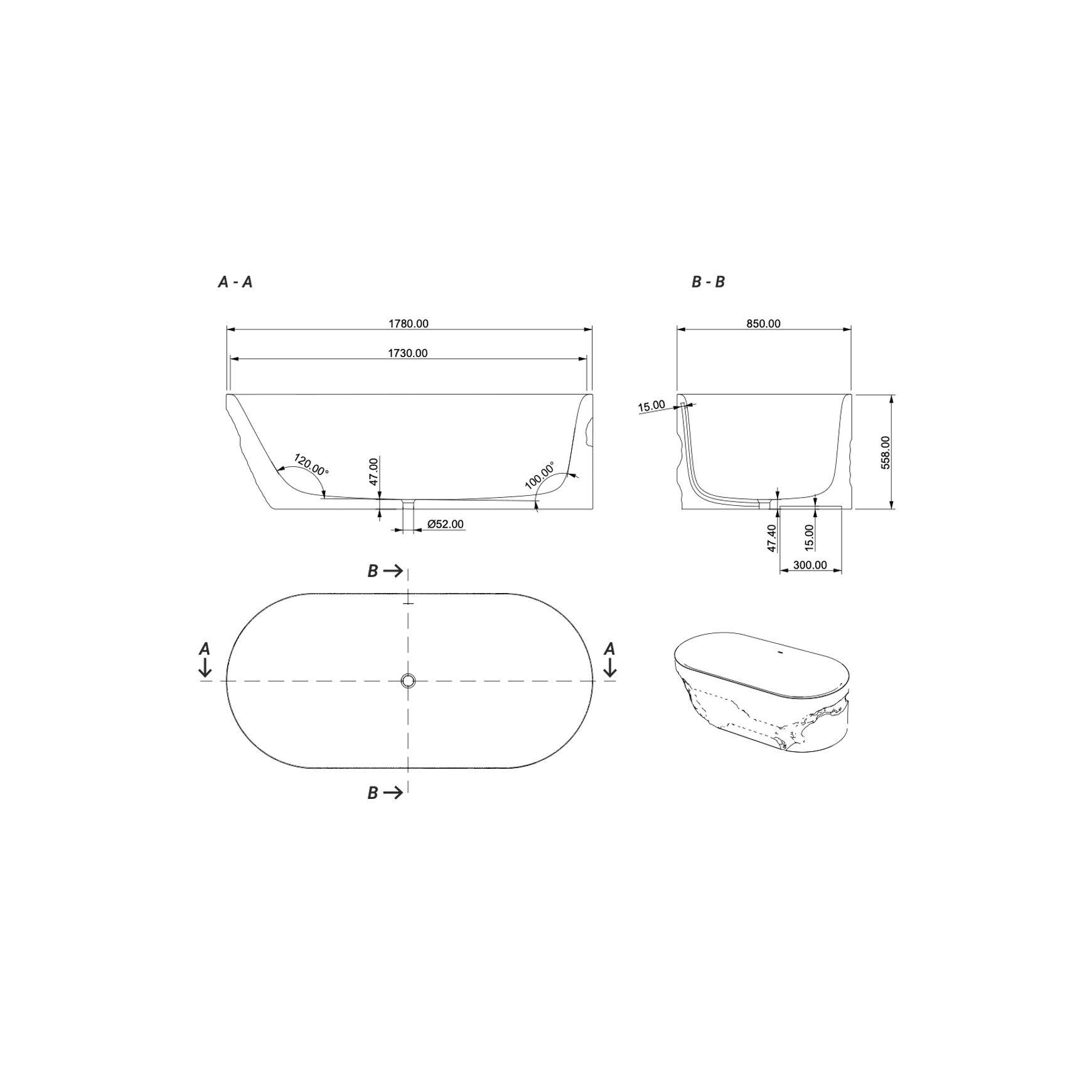 Aqvato Dronino (D.IVB) Bathtub