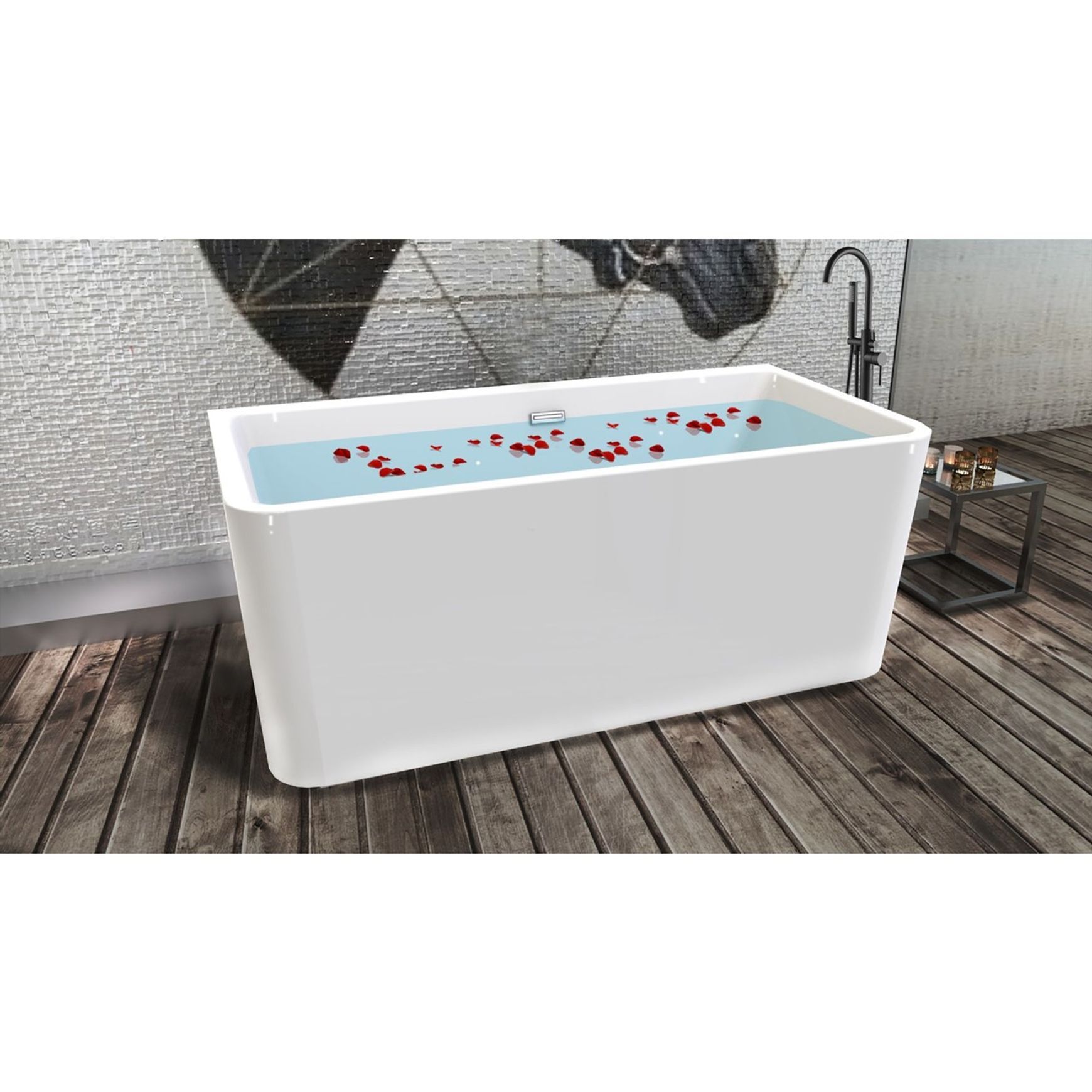 Unika Edge W/Overflow Gloss Bath Tub