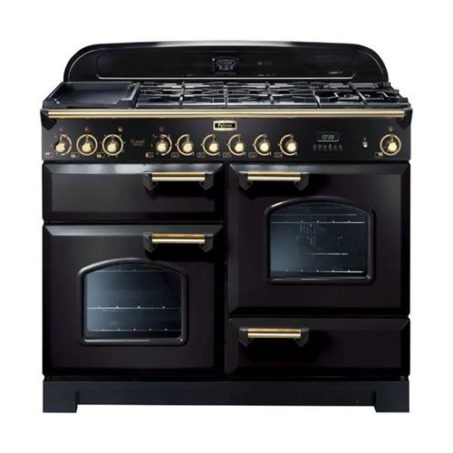 Falcon Classic Deluxe 110cm 5 Burner Dual Fuel Cooker - Black & Brass