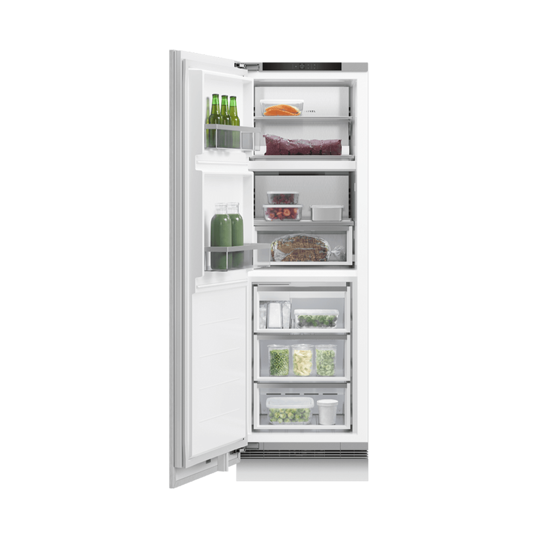 F&P Integrated Triple Zone Freezer, 60cm, Ice