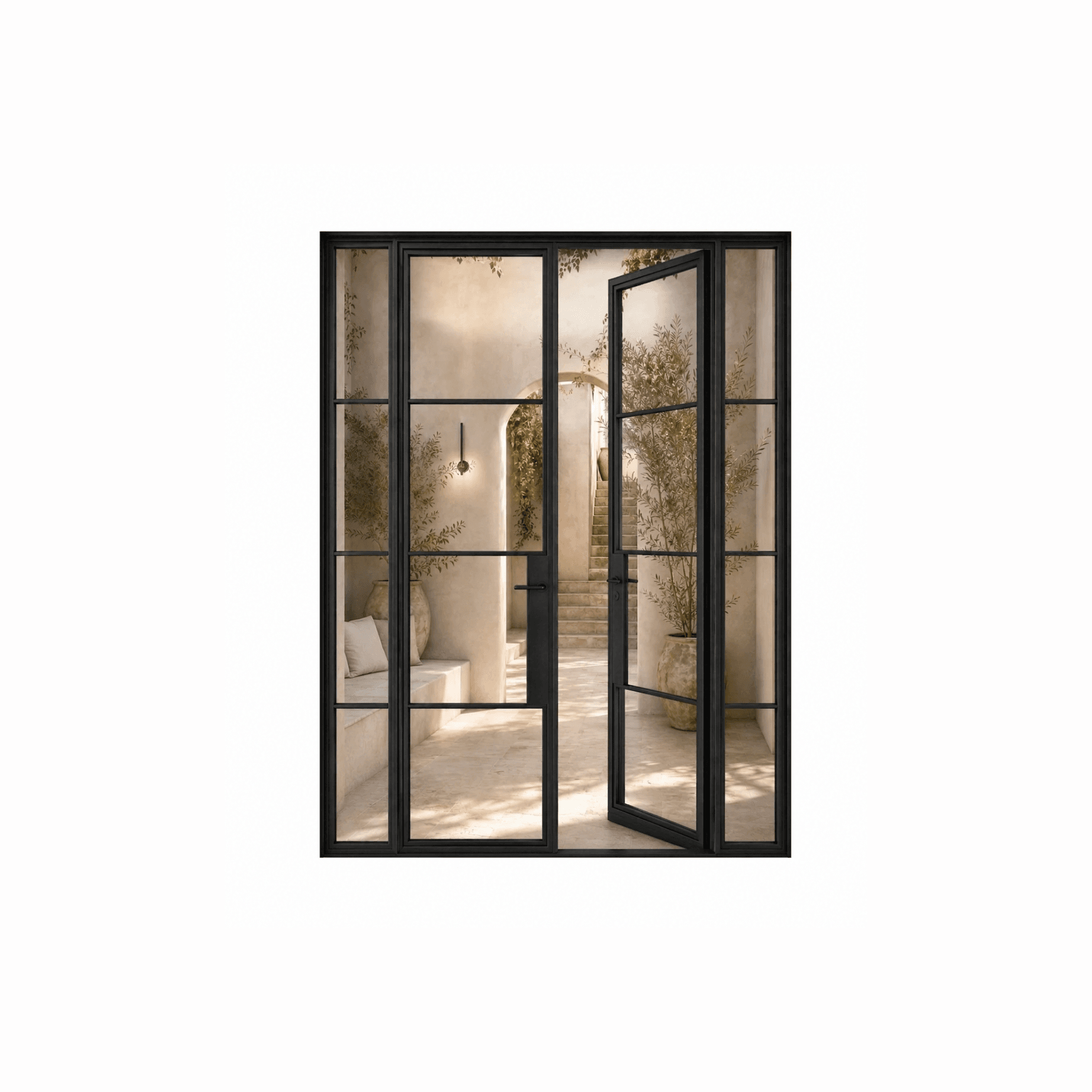 Single Door with Twin Sidelights l SD8 l Steel Doors