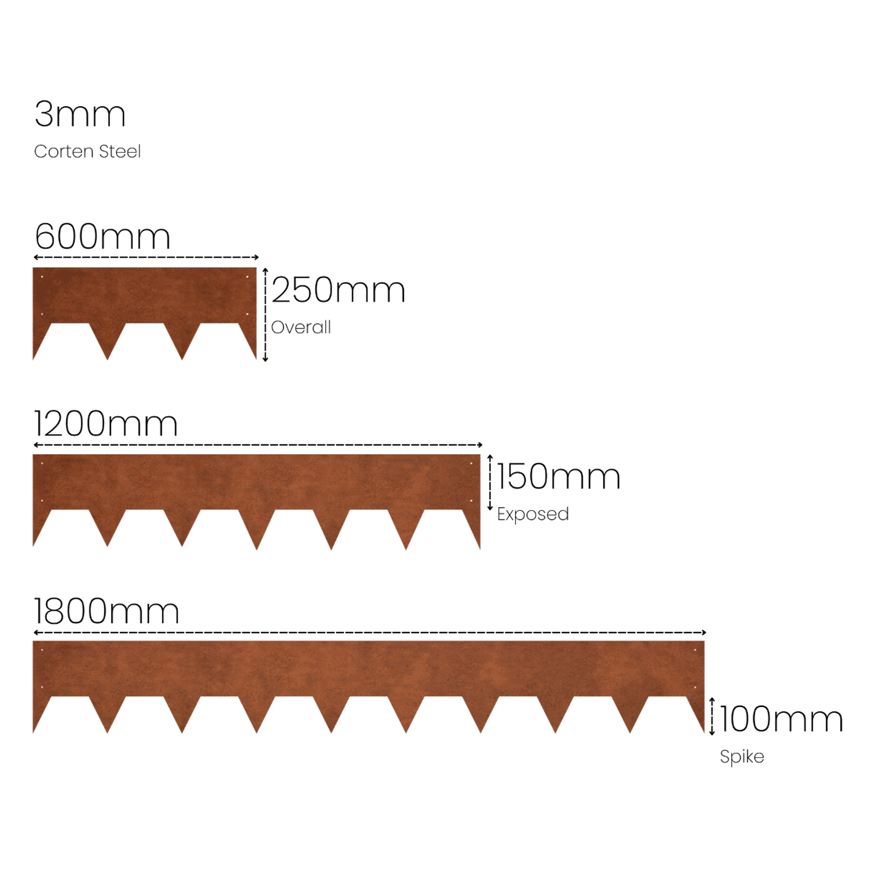 Terraedge Flexible Corten Steel Garden Edging