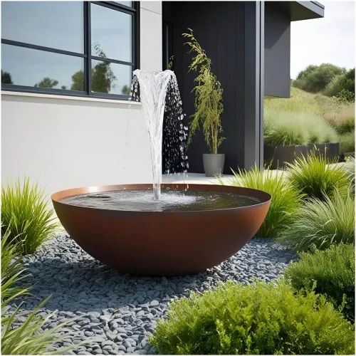 Corten Bowl w/ Spout Water Feature