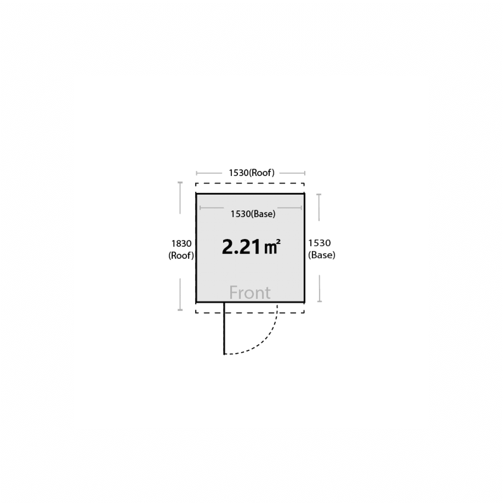1530 x 1530 x 1980mm Ulti-mates Garden Shed Hazy Grey