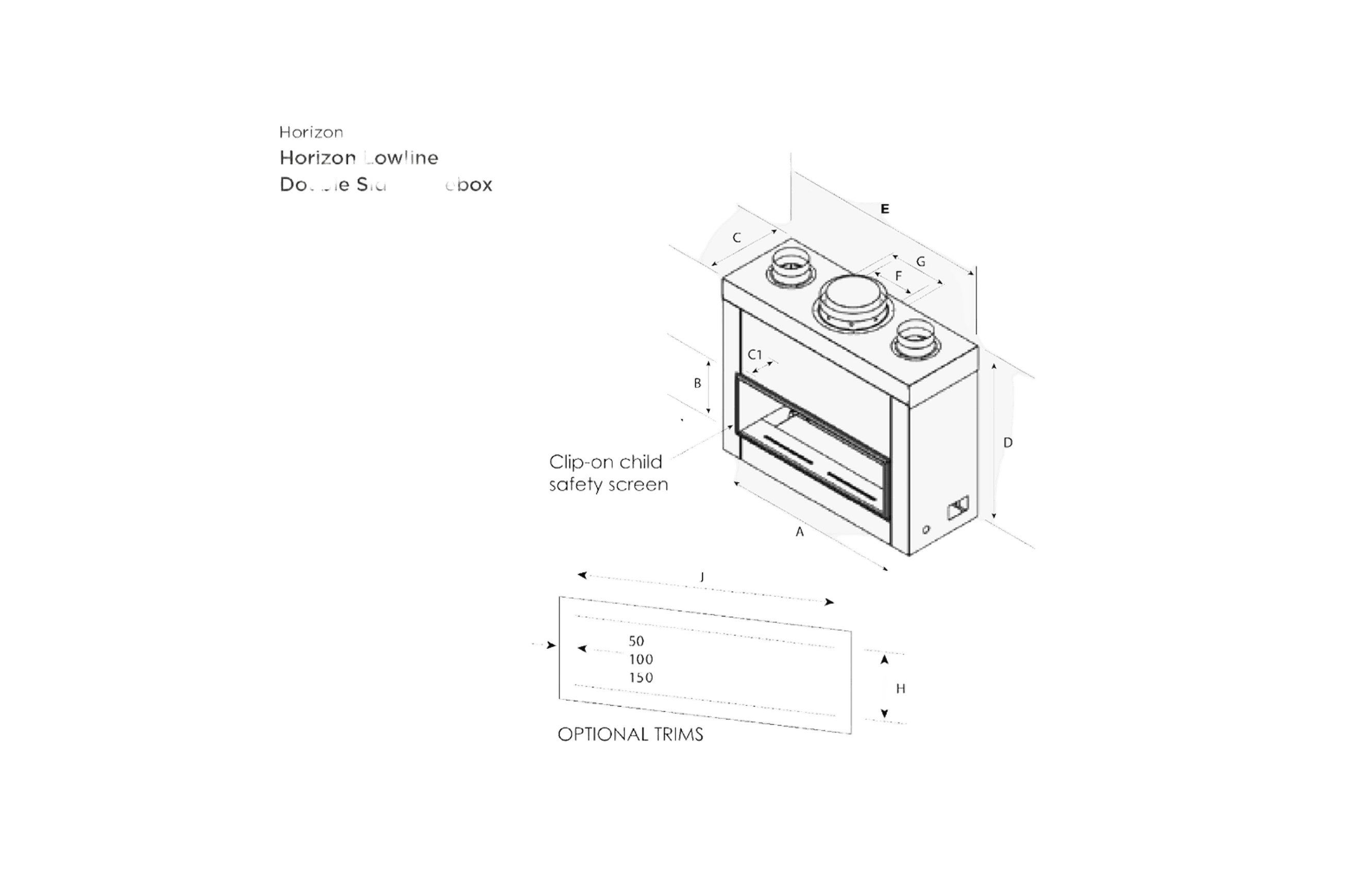 Horizon Lowline Double Sided | Gas Fireplace