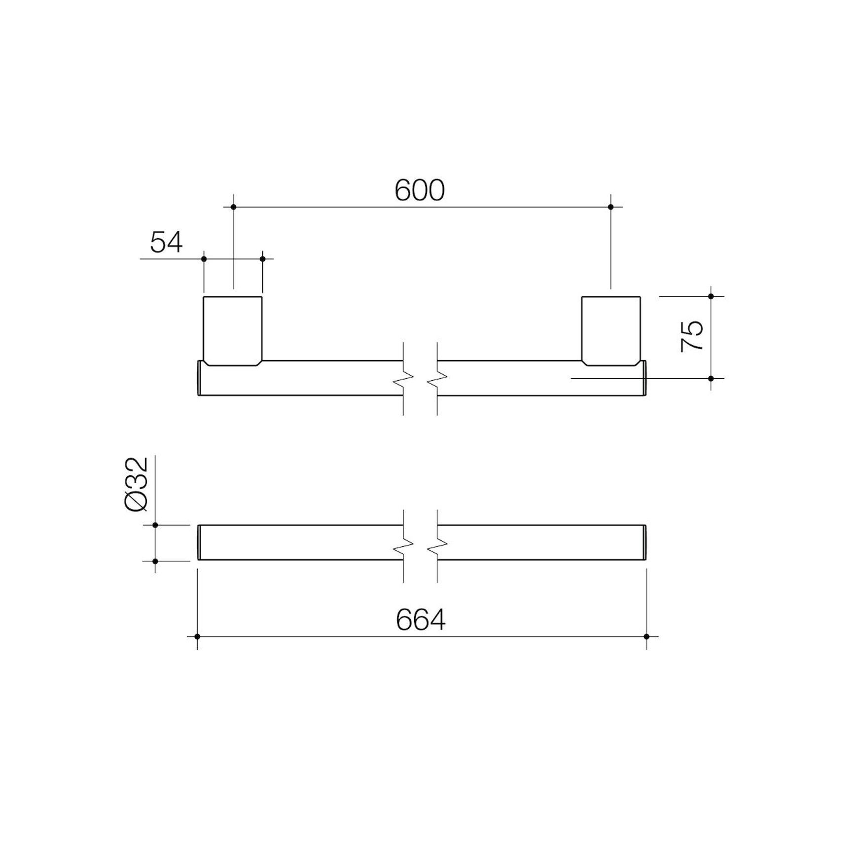 Opal Support Rail 600mm Straight