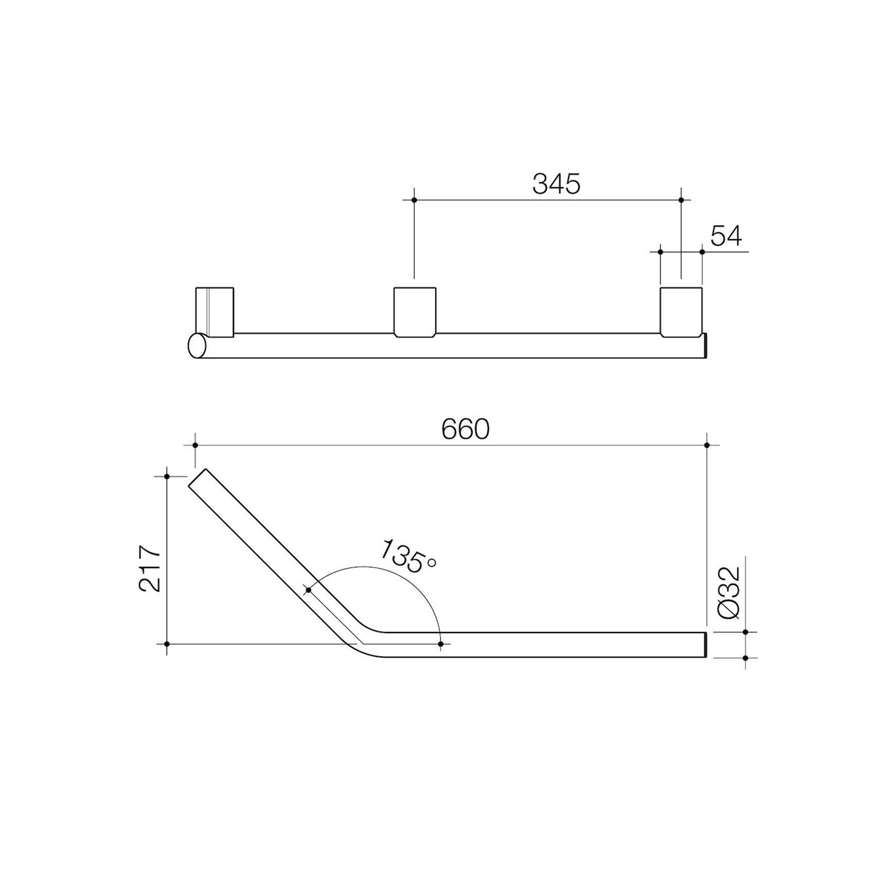 Opal Support Rail 135 Degree Right Handed