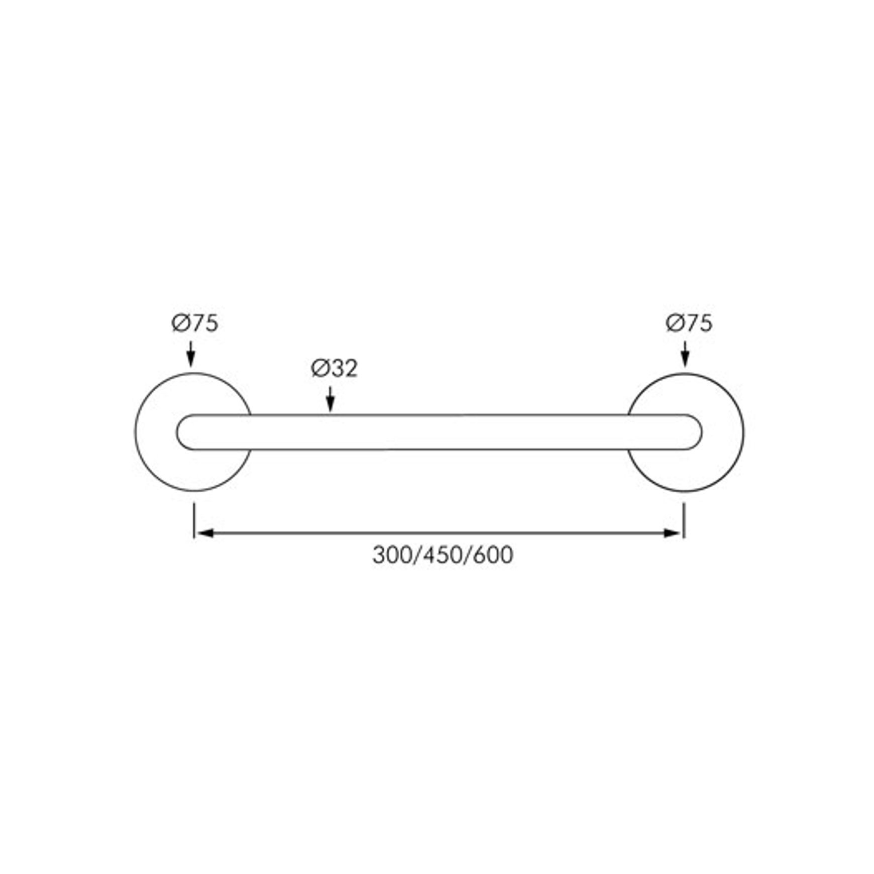 CleanSeal Straight Grab Rail - 600mm