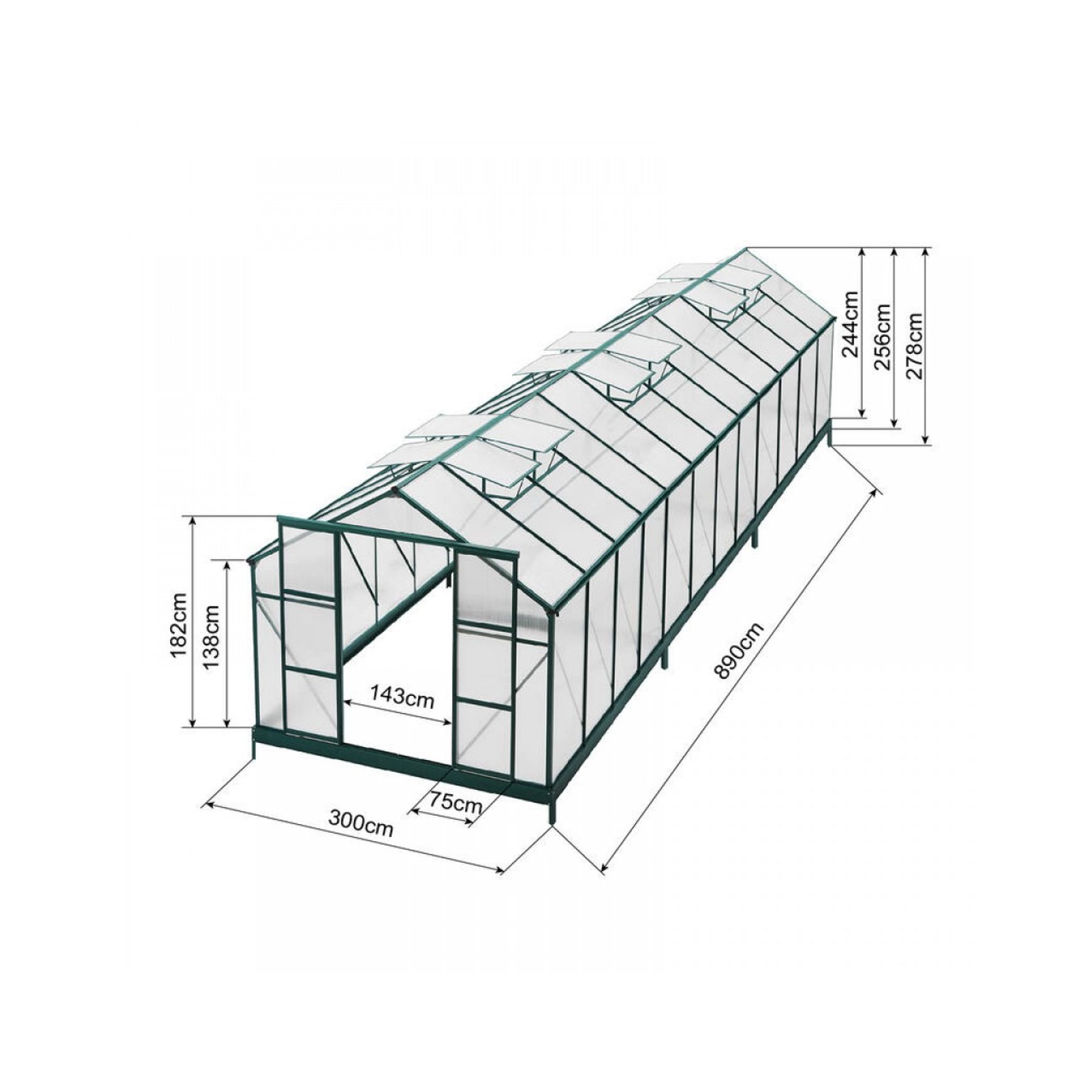 Ultimate Greenhouse 6mm Twin Wall 3000 x 9000mm