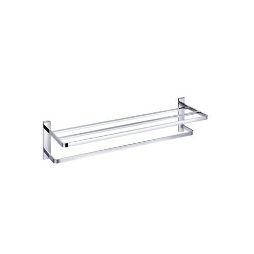 Cubic Long Towel Shelf and Rail 610mm Chrome