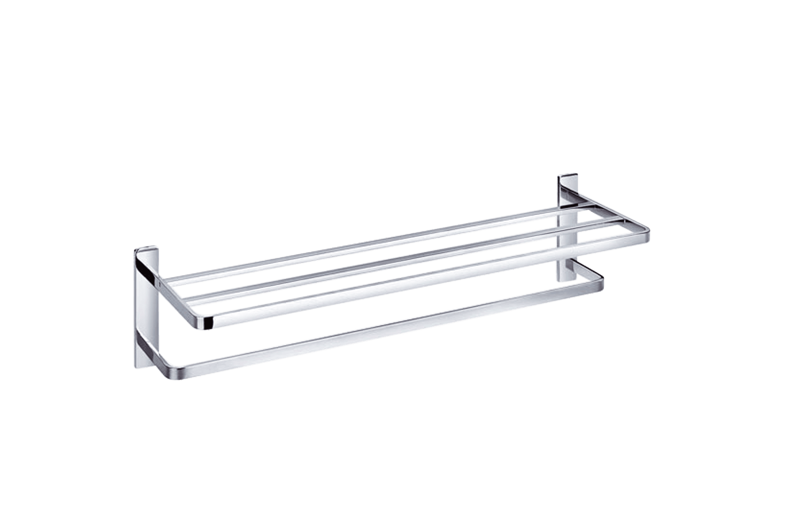 Cubic Long Towel Shelf and Rail 610mm Chrome