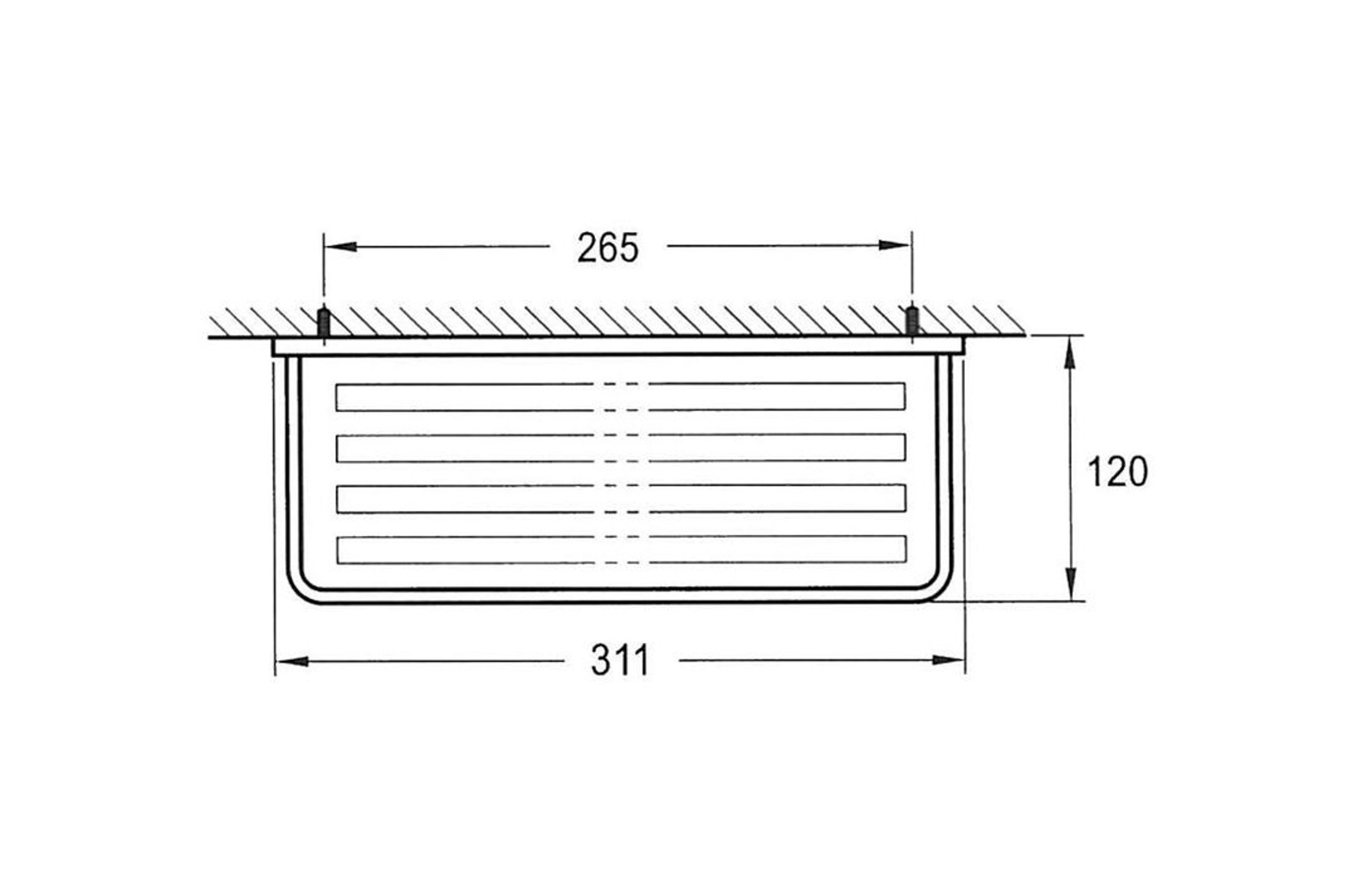 Cubic Short Shelf 310mm Chrome