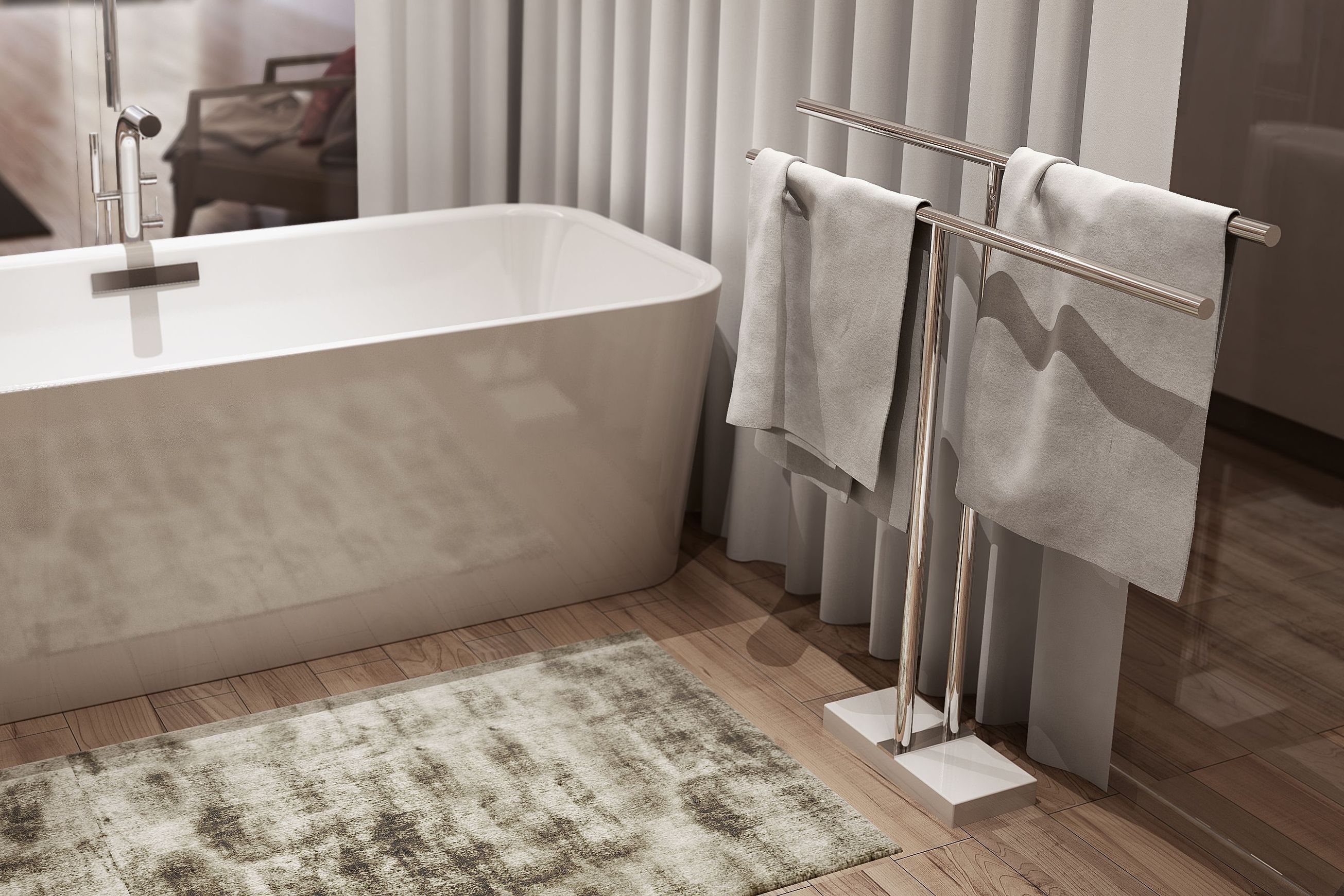 Double Towel Stand 900mm - 9100 Series Number 9185