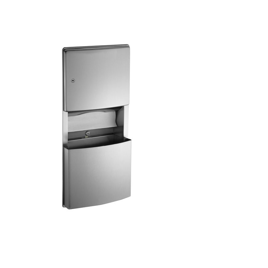 ASI Roval Recessed Mounted Paper Towel Dispenser and Waste Bin