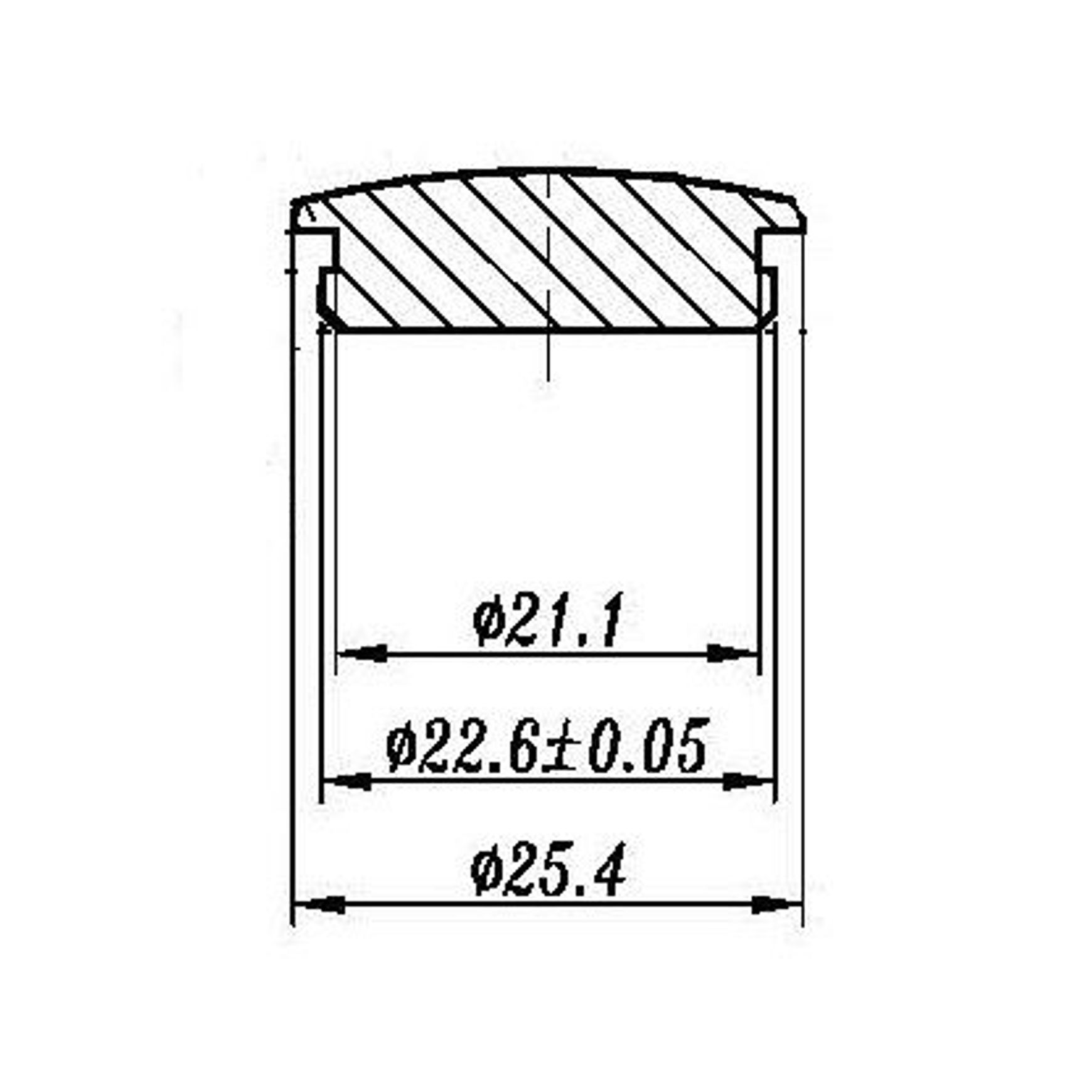25mm End Caps SS dimensions