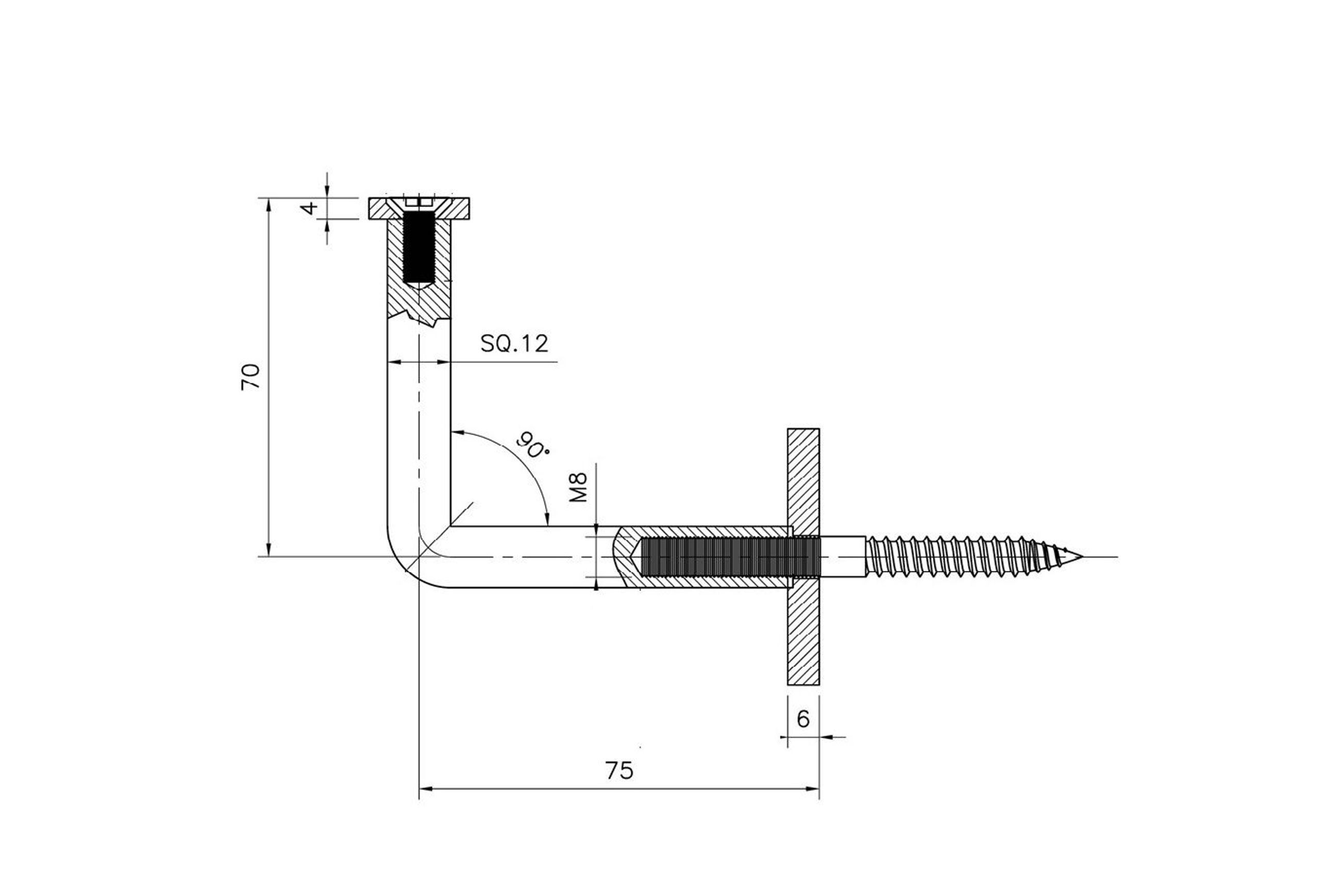 Quadro Concealed Handrail Bracket